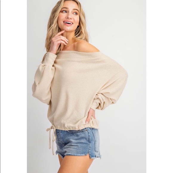 🛍NEW! Oatmeal Waffle Knit Top! - Picture 3 of 5